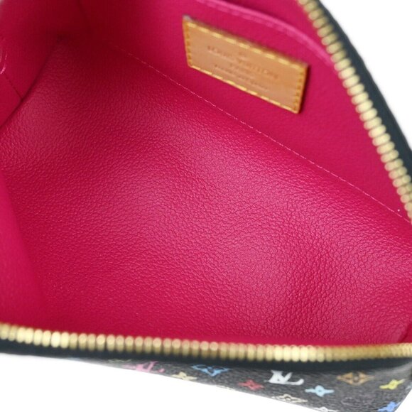 Louis Vuitton Black Monogram Multicolor Pochette Cosmetic M47355 CA4152 124956 - Picture 8 of 12